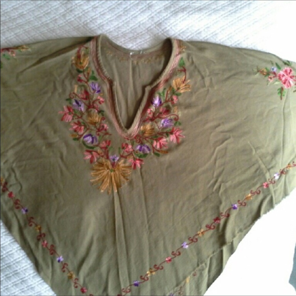 Embroidered Mexican Poncho
